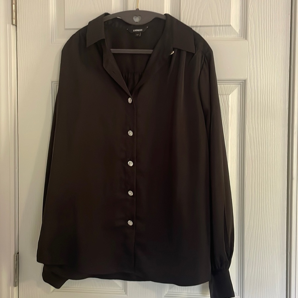 Express blouse button down with jewel buttons